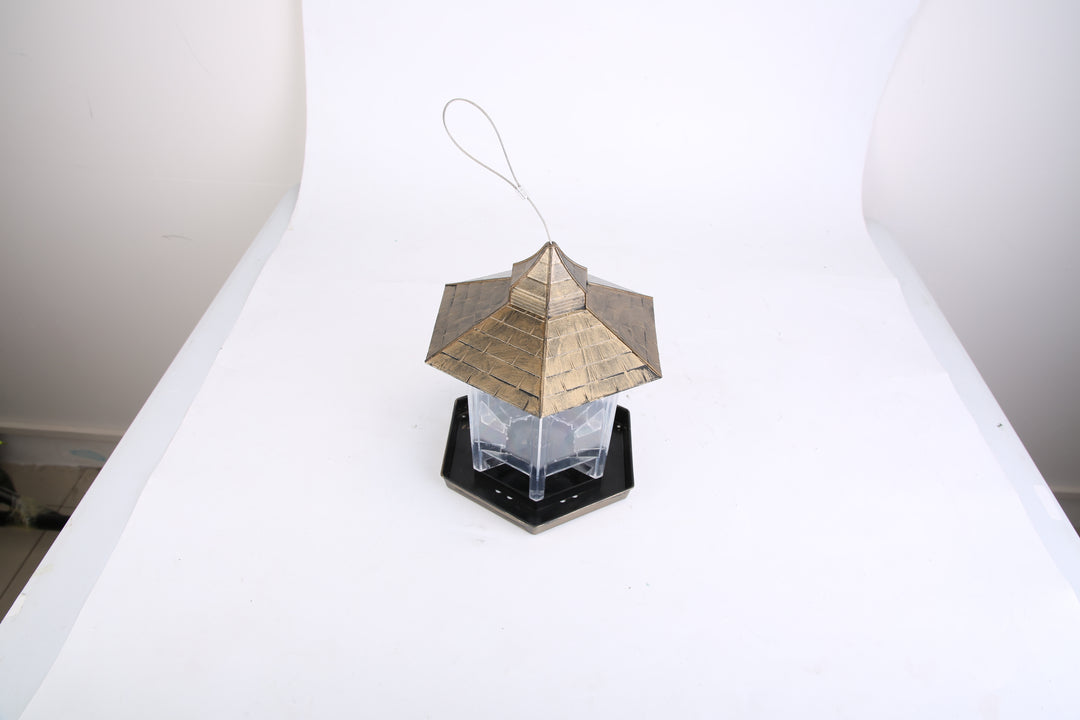 1Pc Hanging Gazebo Wild Bird Feeder Outdoor Bird Seed Station With Large Capacity 6 Feeder Interface For Garden Patio Park Weatherproof Easy To Refill