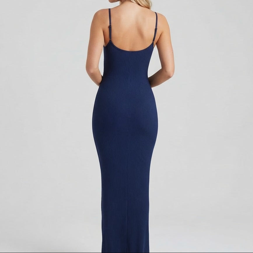 Women's Maxi Dress Spaghetti Strap Bodycon Backless Mermaid Slip