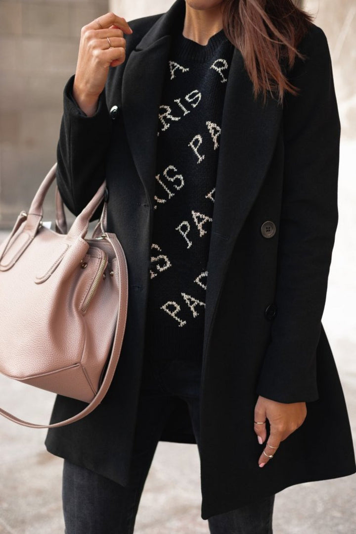 Suit Collar Woolen Jacket