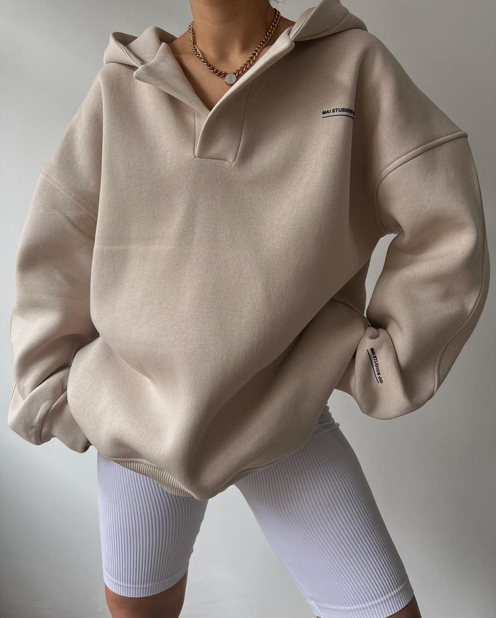 Printed Long Sleeved Versatile Hoodie