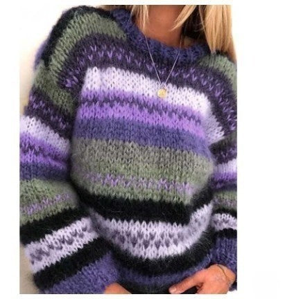 Rainbow Loose Fashion Pullover Sweater