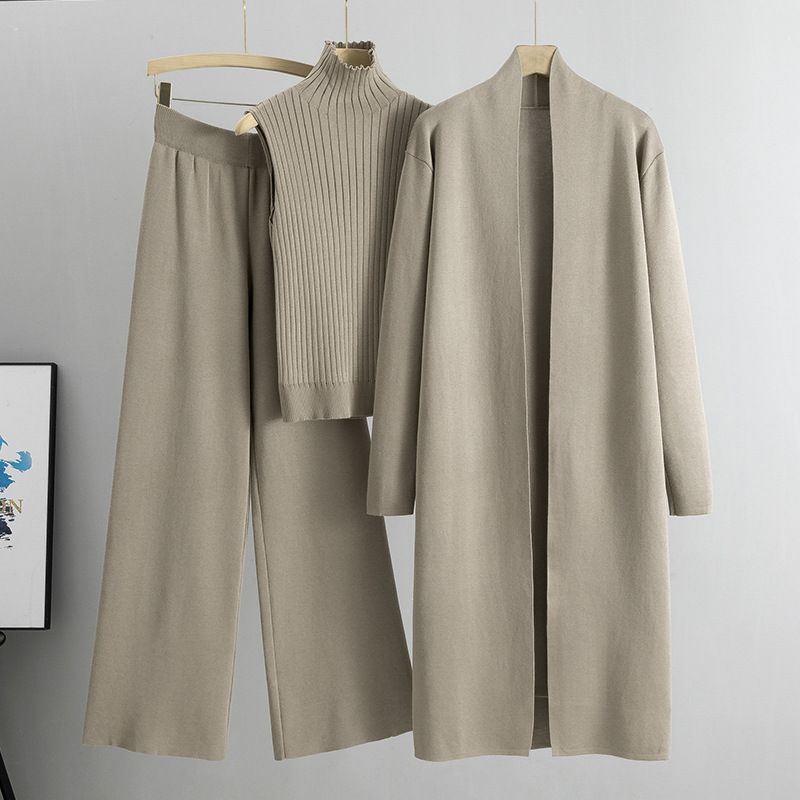 Sweater Cardigan Pants Three-piece Suit