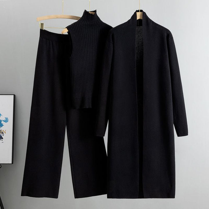 Sweater Cardigan Pants Three-piece Suit