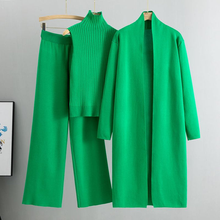 Sweater Cardigan Pants Three-piece Suit