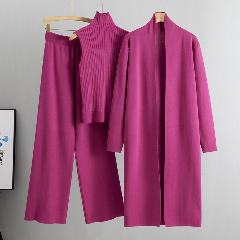 Sweater Cardigan Pants Three-piece Suit