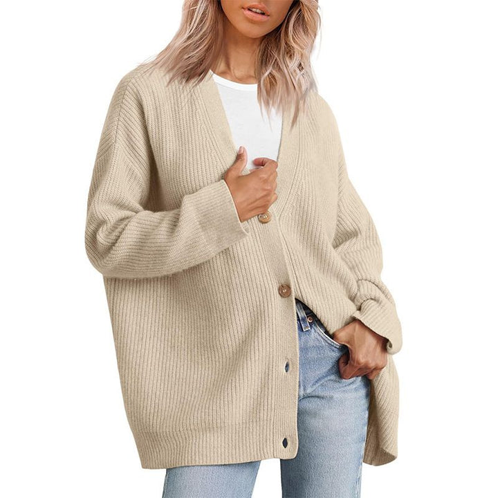 Solid Color V-Neck Sweater