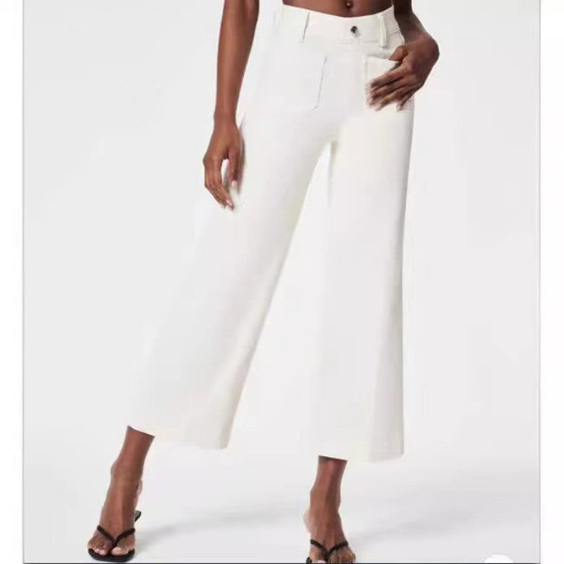 Women's High Waist Classic Straight Fit Wide Leg Denim Jeans