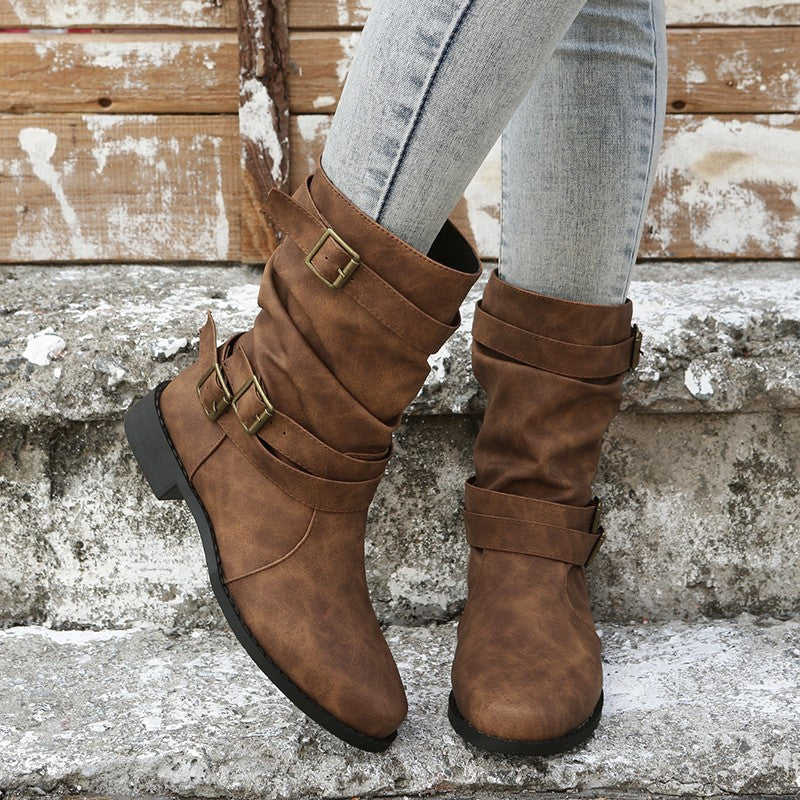 Vintage Buckle Boots