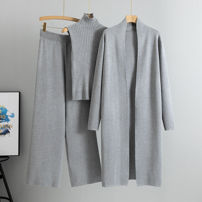 Sweater Cardigan Pants Three-piece Suit