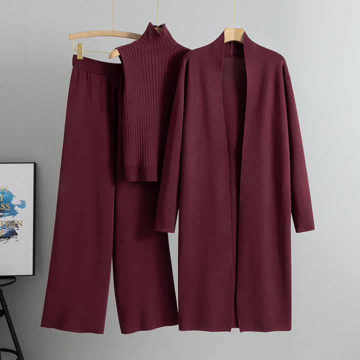 Sweater Cardigan Pants Three-piece Suit