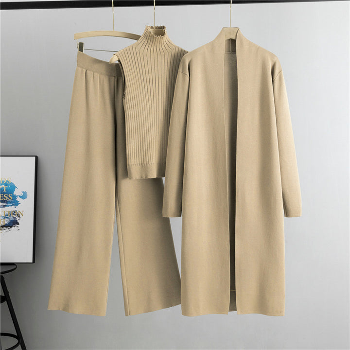 Sweater Cardigan Pants Three-piece Suit