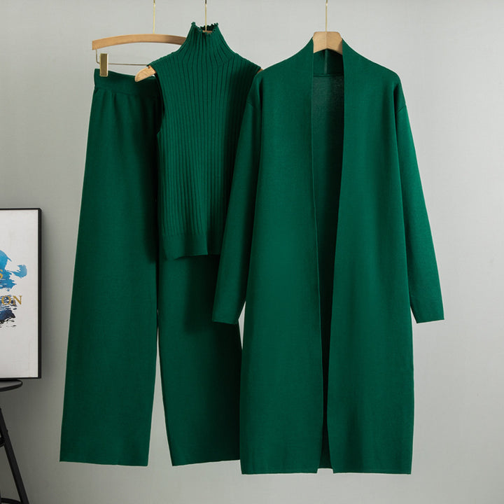 Sweater Cardigan Pants Three-piece Suit