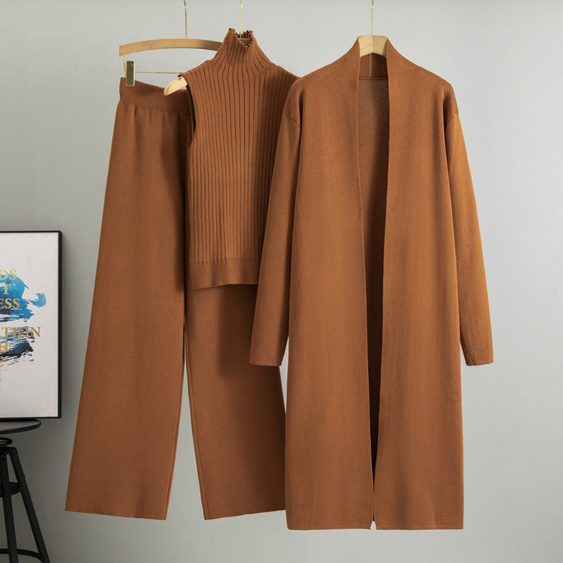 Sweater Cardigan Pants Three-piece Suit