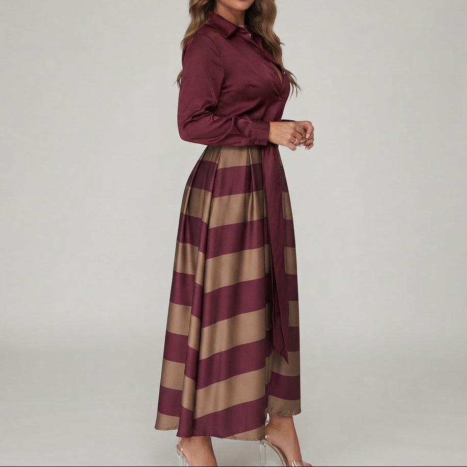 Women's Elegant Lace-Up Body-con Maxi Dress