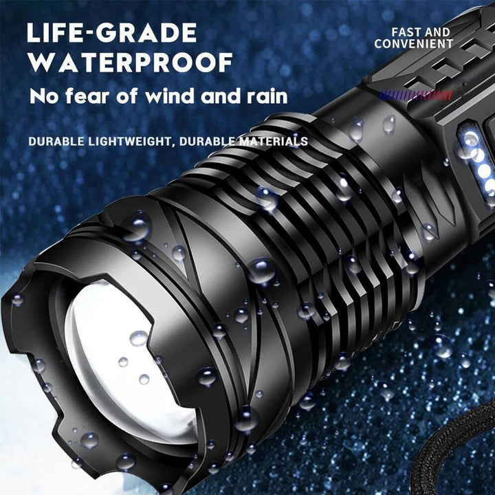 Rechargeable LED Flashlight Zoomable Tactical Torch Police Super Bright Work Light Lamp 3 Light USB Charging