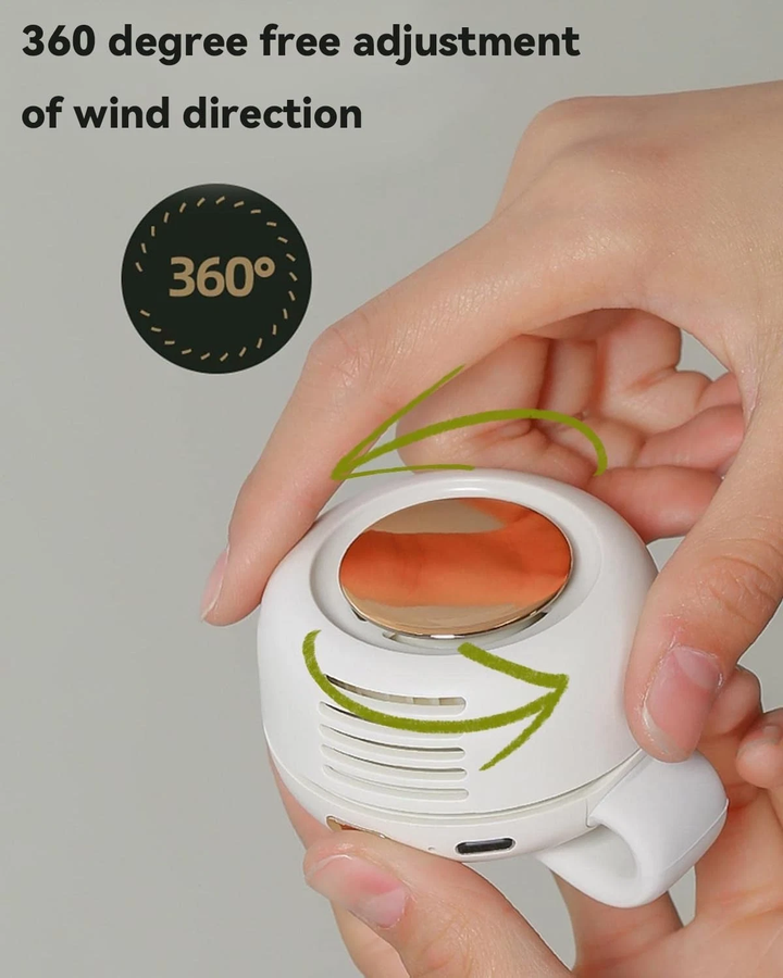 800mAH Mini Portable Silent Bladeless Fan Small Clip On Shirt Waist Adjustable Rotatable Camping Fan 3 Speed Type-C