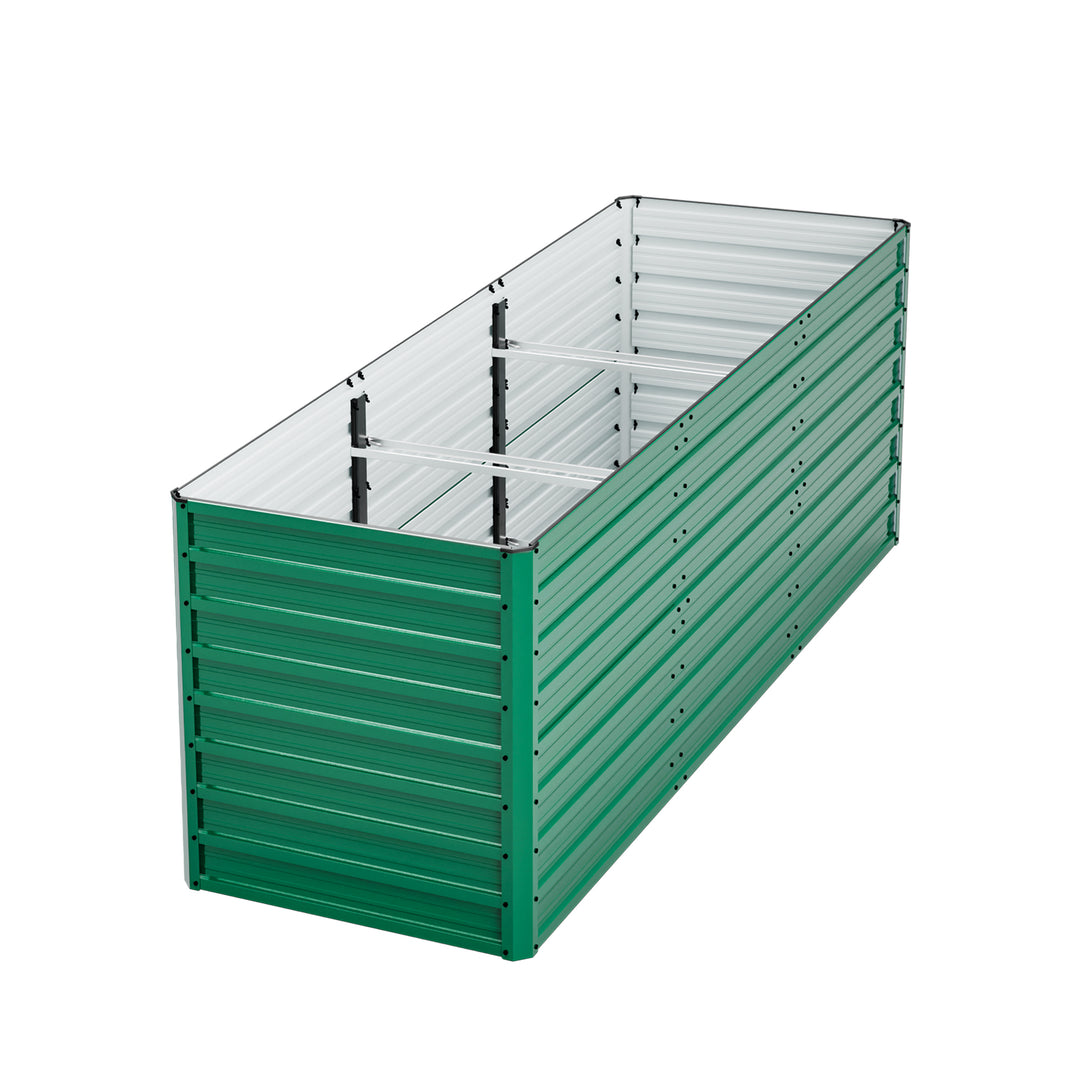 93.7in X 31.5in X 32.3in Raised Garden Bed Kit, 32in Ergonomic Height No Bending Metal Planter Box, Open-Ended Base For Drainage, 8 Reinforcing Rods, Rustproof Steel -Easy Assembly