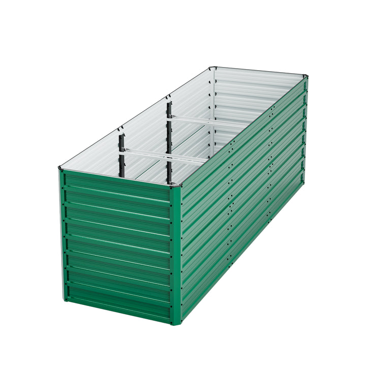93.7in X 31.5in X 32.3in Raised Garden Bed Kit, 32in Ergonomic Height No Bending Metal Planter Box, Open-Ended Base For Drainage, 8 Reinforcing Rods, Rustproof Steel -Easy Assembly