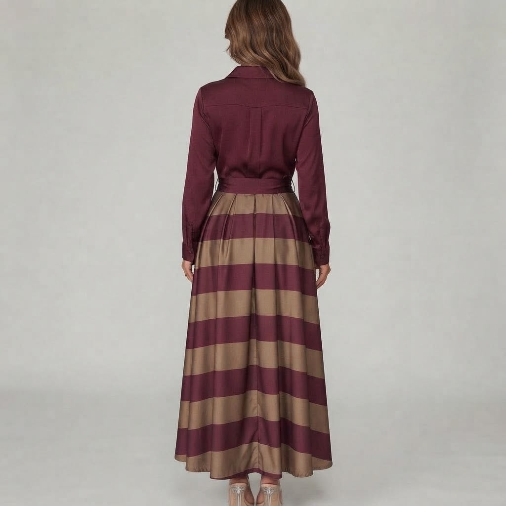 Women's Elegant Lace-Up Body-con Maxi Dress