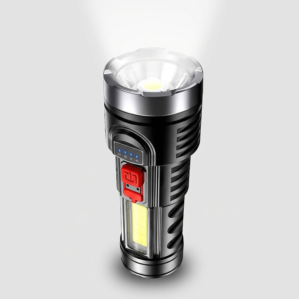 OSL and COB LED Rechargeable Flashlight with Four Modes
