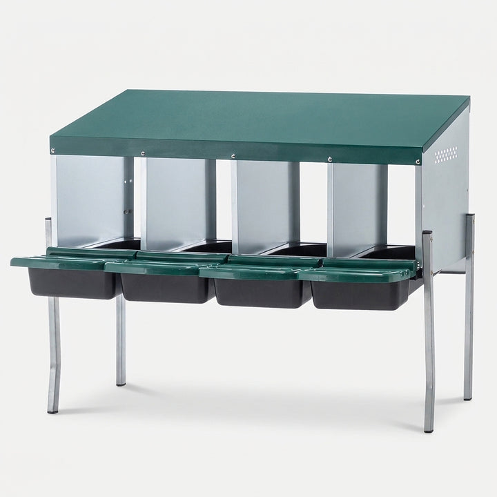 4-Hole Chicken Nesting Box with Legs and Cover