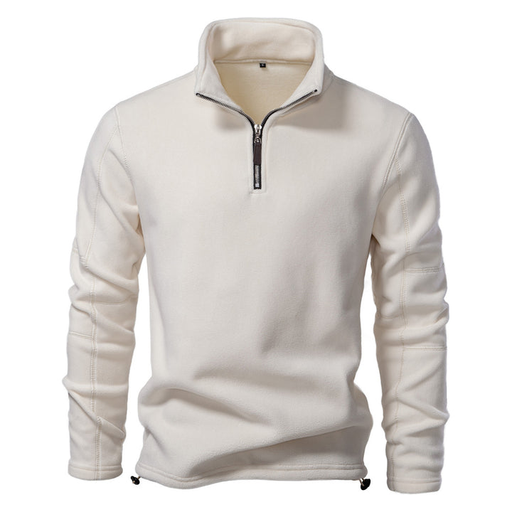 Vertical Collar Half-Zip Long Sleeve Sweat