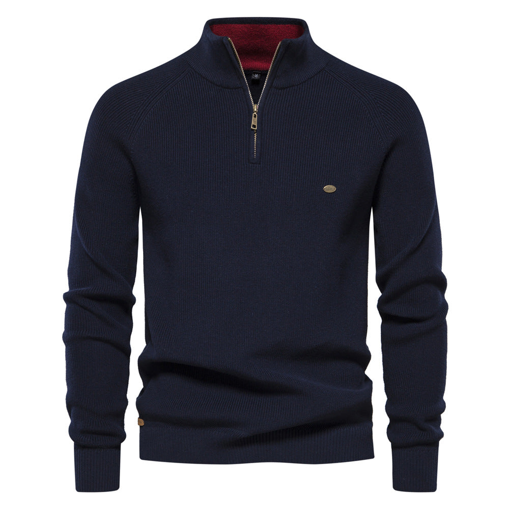 Half-Zip Vertical Neck Sweater