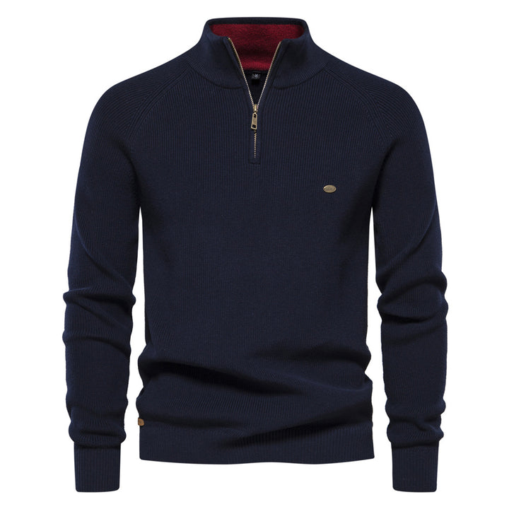 Half-Zip Vertical Neck Sweater