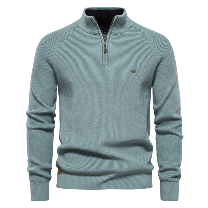 Half-Zip Vertical Neck Sweater