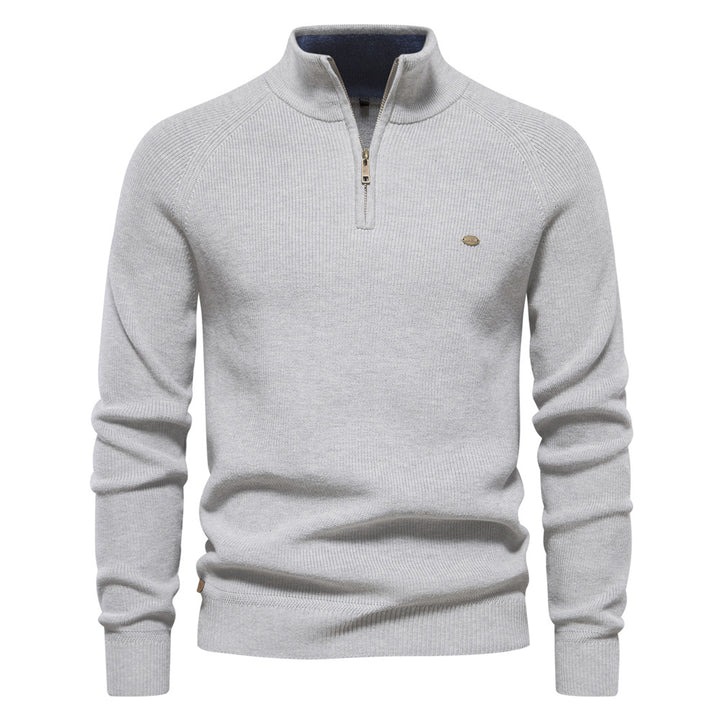Half-Zip Vertical Neck Sweater
