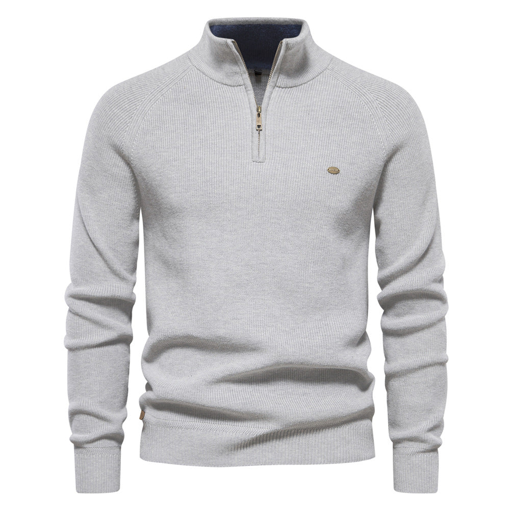 Half-Zip Vertical Neck Sweater