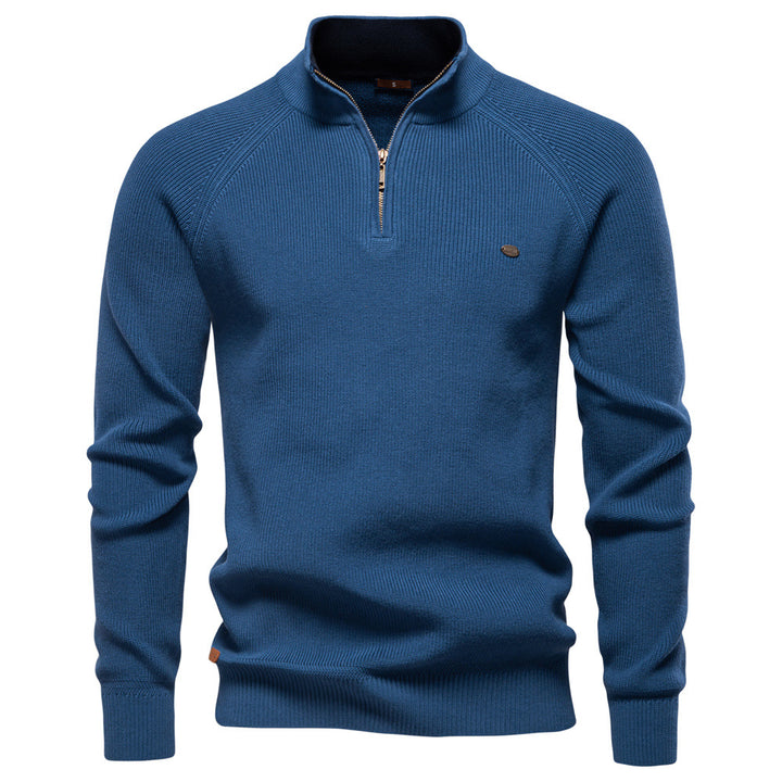 Half-Zip Vertical Neck Sweater