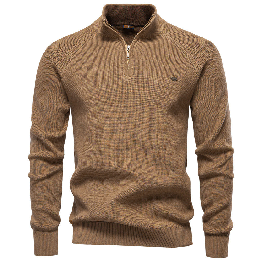 Half-Zip Vertical Neck Sweater