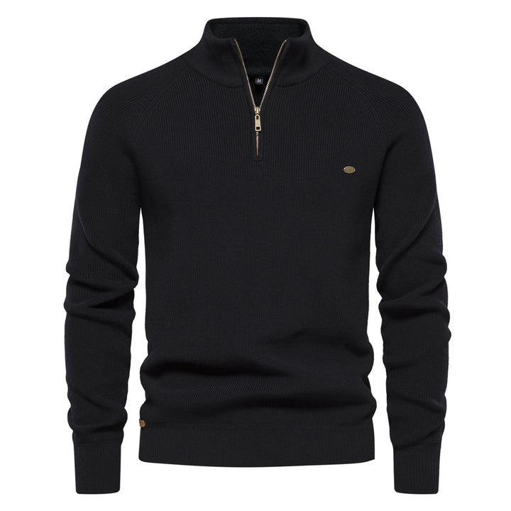 Half-Zip Vertical Neck Sweater