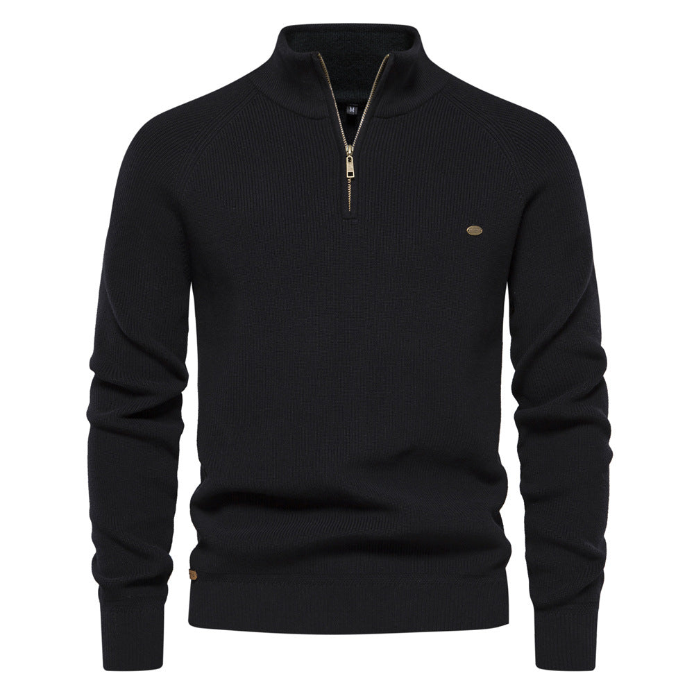 Half-Zip Vertical Neck Sweater