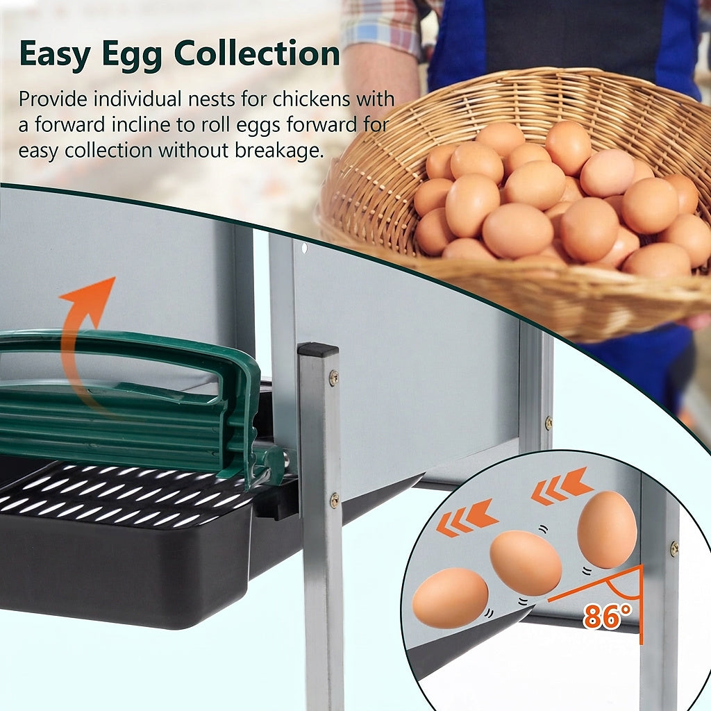 4-Hole Chicken Nesting Box with Legs and Cover