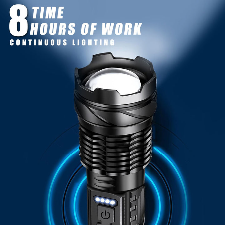 Rechargeable LED Flashlight Zoomable Tactical Torch Police Super Bright Work Light Lamp 3 Light USB Charging