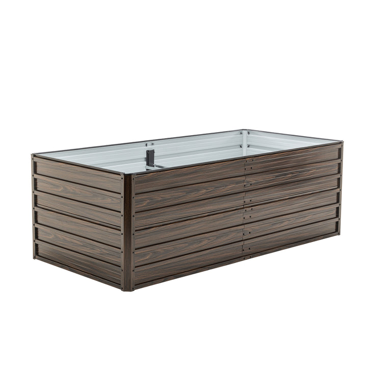 74.6in X35.4inx25in Raised Garden Bed Kit, Metal Elevated Planter Box, Open Drainage Base, 4 Reinforcing Rods, Rustproof Steel With Safety Edging -Easy Assembly For Vegetables, Flowers, Herbs