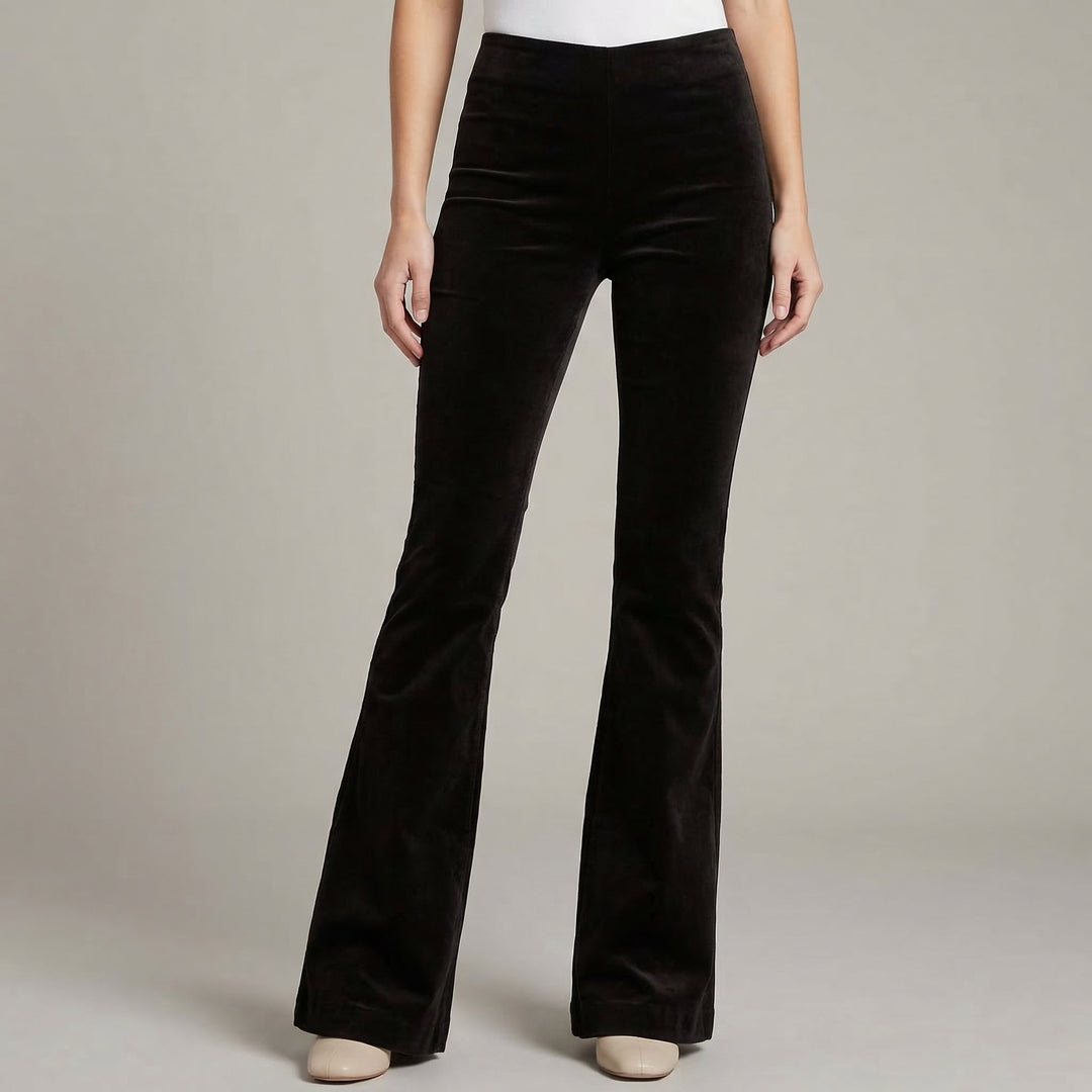 Women's High Waist Slim Fit Stretch Flared Trousers
