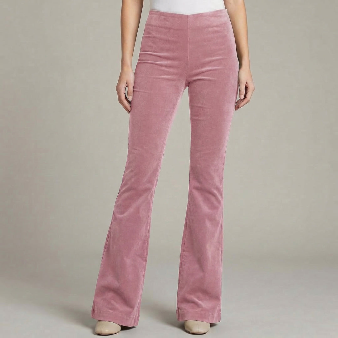 Women's High Waist Slim Fit Stretch Flared Trousers