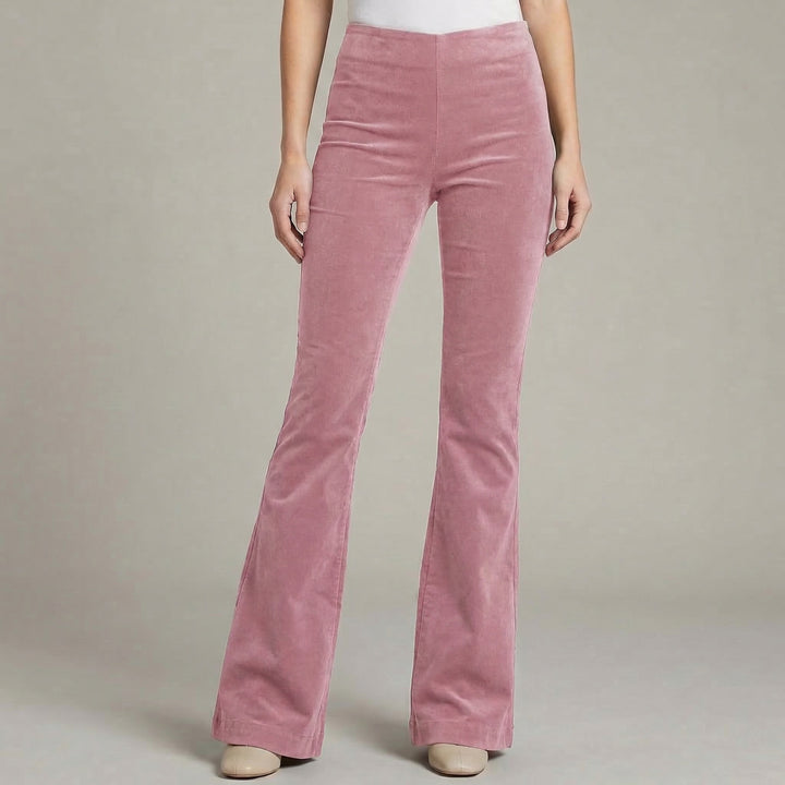 Women's High Waist Slim Fit Stretch Flared Trousers