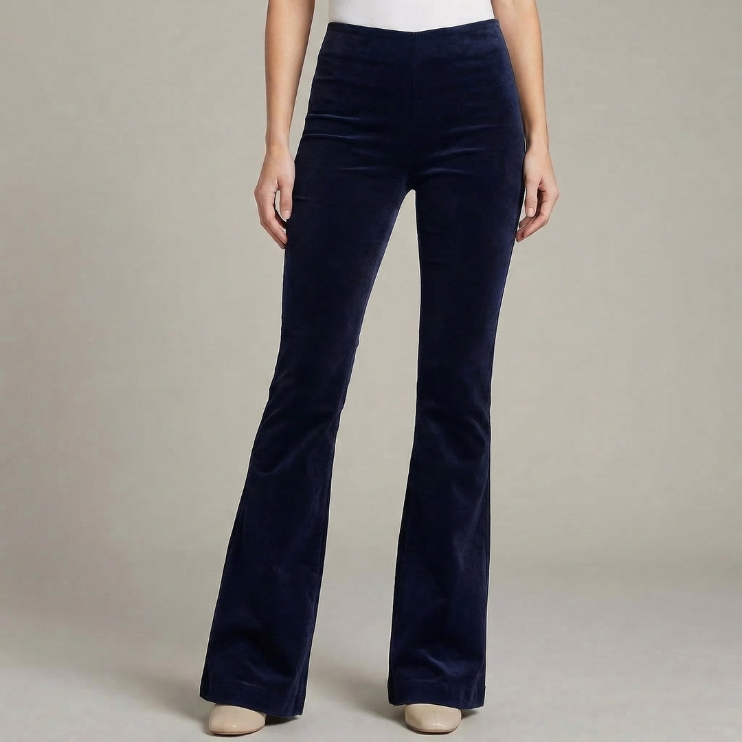 Women's High Waist Slim Fit Stretch Flared Trousers