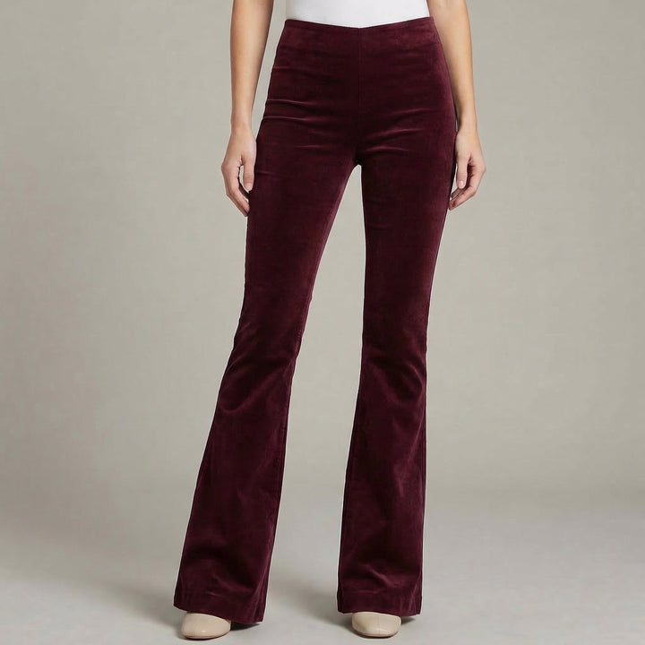 Women's High Waist Slim Fit Stretch Flared Trousers