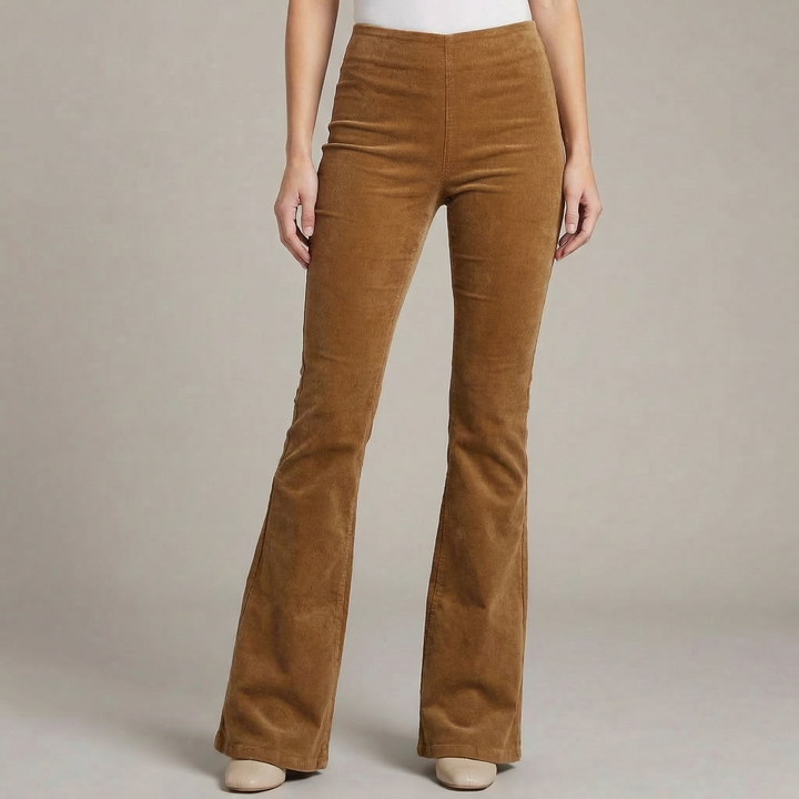 Women's High Waist Slim Fit Stretch Flared Trousers
