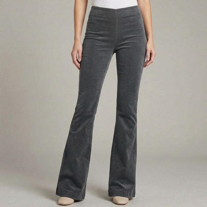 Women's High Waist Slim Fit Stretch Flared Trousers