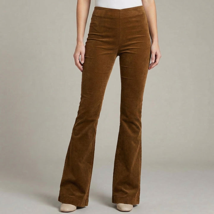 Women's High Waist Slim Fit Stretch Flared Trousers