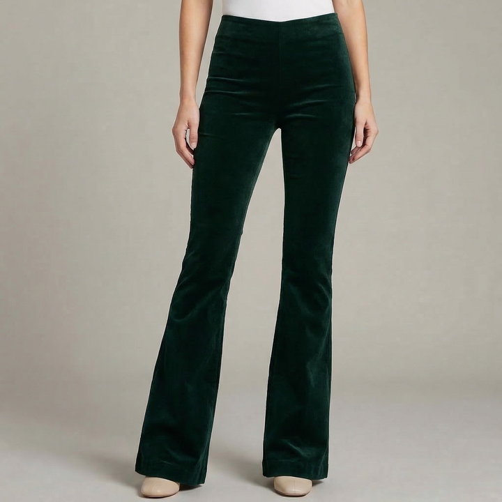 Women's High Waist Slim Fit Stretch Flared Trousers