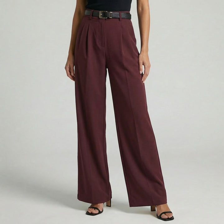 Women's High Waist Wide Leg Pleated Suit Work Trousers