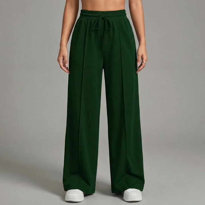Women's High Waist Wide Leg Drawstring Casual Lounge Trousers