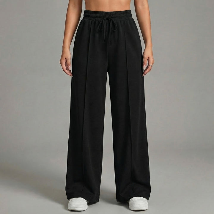Women's High Waist Wide Leg Drawstring Casual Lounge Trousers